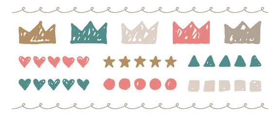 お気に入りを示す手描き評価アイコンセット