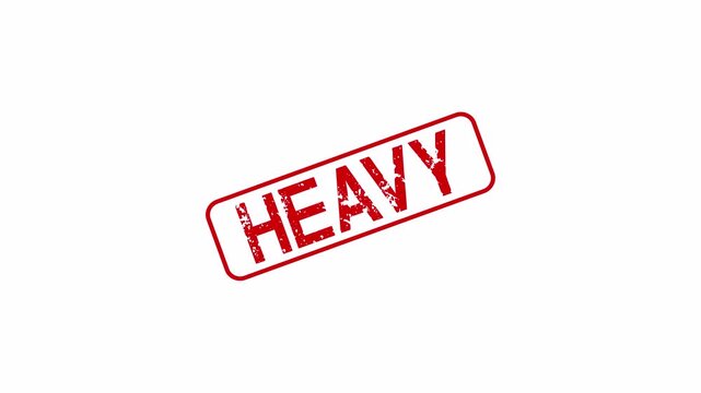 heavy red stamp animation, animated heavy package warning label