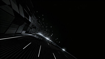 black Abstract digital technology background, copy space