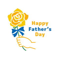 シンプルな1輪のバラを手渡すイラスト