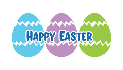 Happy easter greeting with colorful eggs