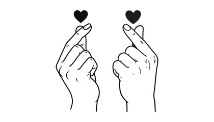Two hands forming hearts with their fingers