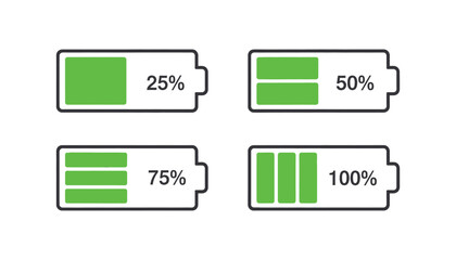 Battery charge levels illustration