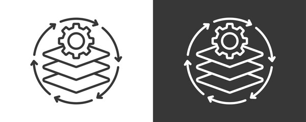 Lifecycle Management Icon Set Vector Collection Isolated In Black And White
