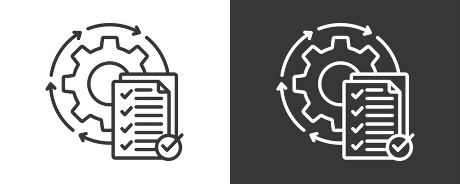 Continuous Improvement Icon Set Vector Collection Isolated In Black And White