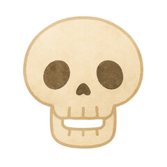 Cute Skull Watercolor Illustration &ndash; Kawaii Halloween Skeleton Clipart