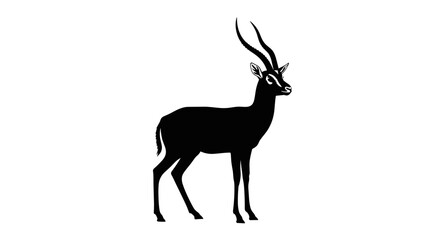 Obraz premium Blackbuck Antelope Silhouette with Long Horns.