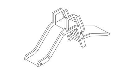 Obraz premium playground equipment slide climbing frame simple line art.