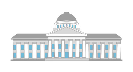 Architectural illustration of a classical building with columns and dome