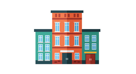 Naklejka premium Colorful buildings illustration urban architecture design on white background
