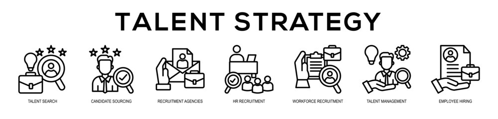Talent Strategy web banner icon illustration concept