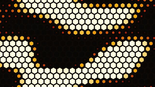 Cinematic flat geometric hex hive 4k seamless loop