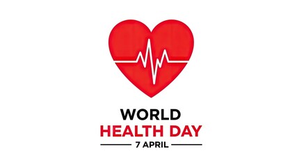 World health day logo with heartbeat design