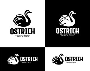 Obraz premium Modern Minimalist Ostrich Logo for Wildlife and Corporate Branding