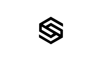 Modern geometric letter S logo design in a hexagonal shape.