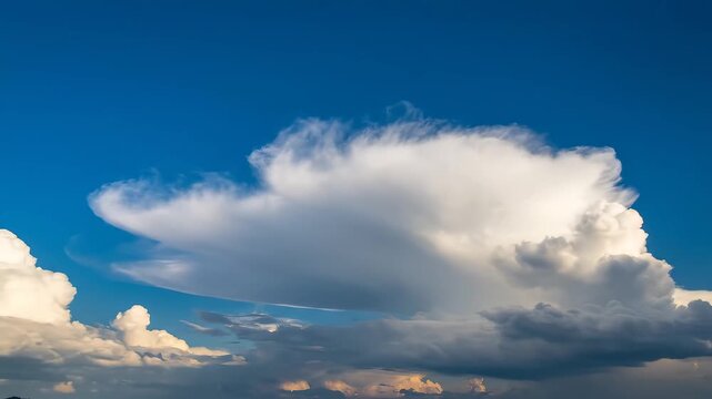 Dramatic cloud formation in blue sky