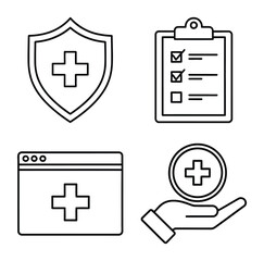 Fototapeta premium Set of 4 healthcare icons vector