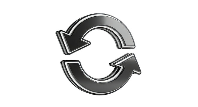 3D Metallic Reload Arrows Icon