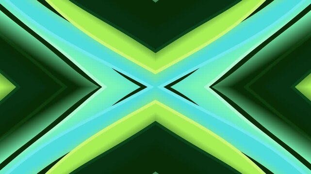 Symmetrical design with teal and green elements
