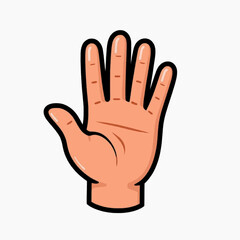Obraz premium A cartoon hand with fingers spread apart in a vector graphic illustration