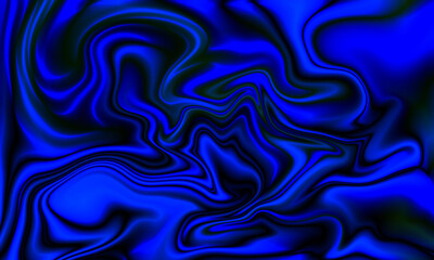 Obraz premium Vibrant cobalt blue liquid marble background with fluid swirls and dark shadows. This abstract wave texture is perfect for futuristic technology themes, modern web design, and luxury branding