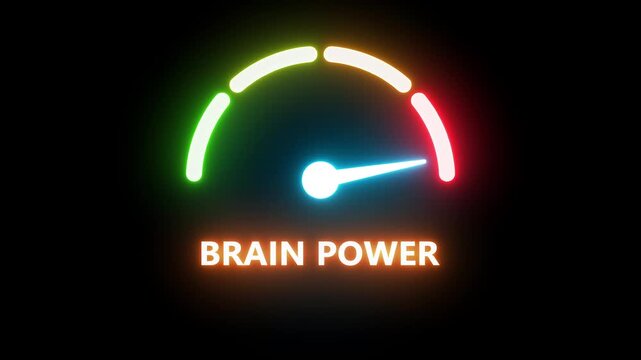 Brain power medium level concept.Ideal for intelligence, focus, energy, and educational or science visuals