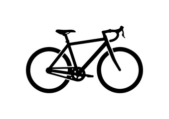 Fototapeta premium Minimalist Black Road Bike Vector Illustration