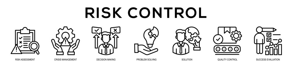 Risk Control web banner icon illustration concept