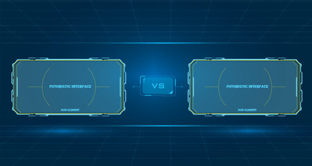 Modern HUD Comparison Interface with Dual Futuristic Panels