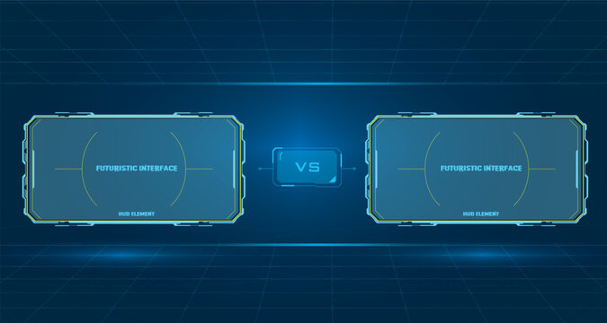 Modern HUD Comparison Interface with Dual Futuristic Panels