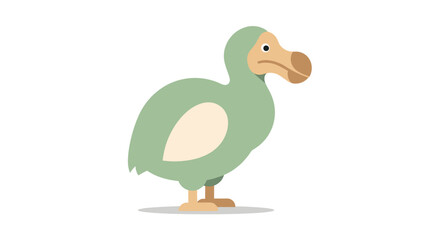Cartoon Dodo Bird Standing on White Background. © Naswi