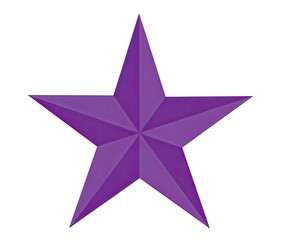 Obraz premium A vibrant, five-pointed purple star, with subtle shading on a white background