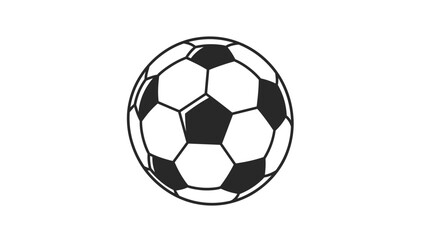 Fototapeta premium Classic black and white soccer ball illustration for sports competition, fitness training, athletic games, and team branding projects.