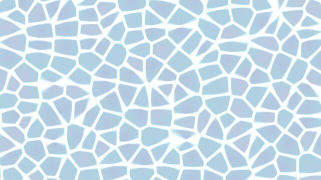 Abstract White and Blue Cellular Pattern with Glowing Mosaic Texture