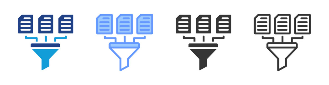 Data Collection icon set multiple style collection