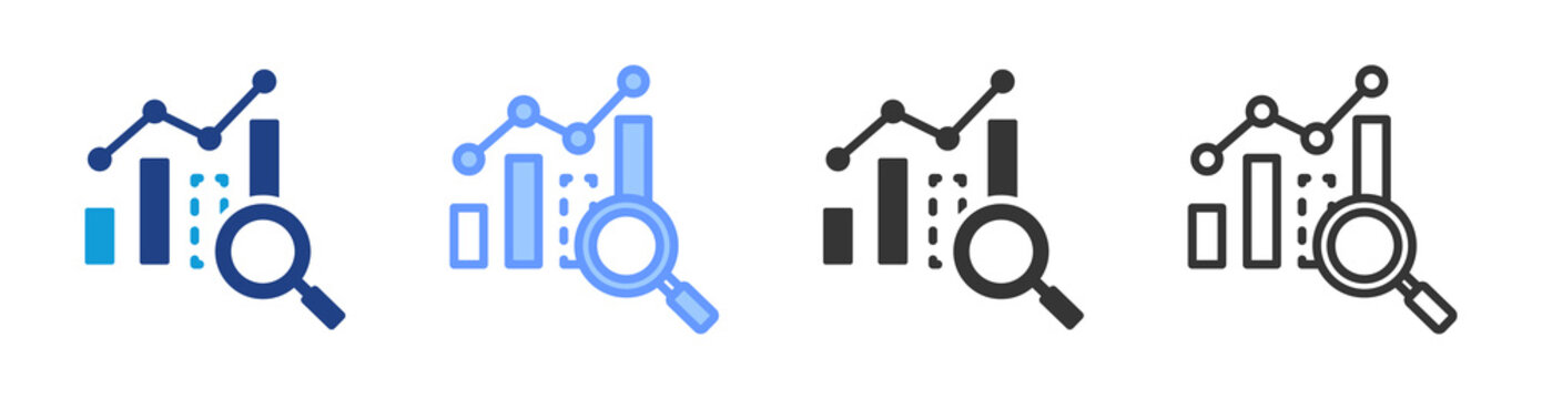 Gap Analysis icon set multiple style collection