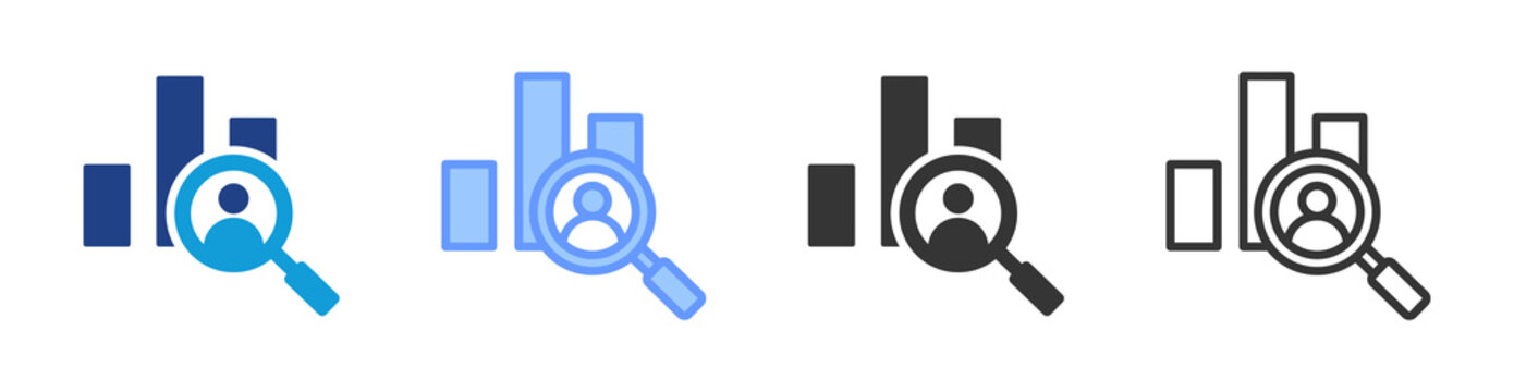 Competitor Analysis icon set multiple style collection