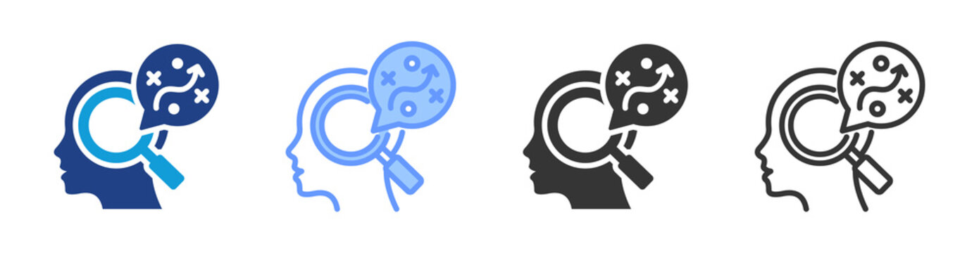 Scenario Planning icon set multiple style collection