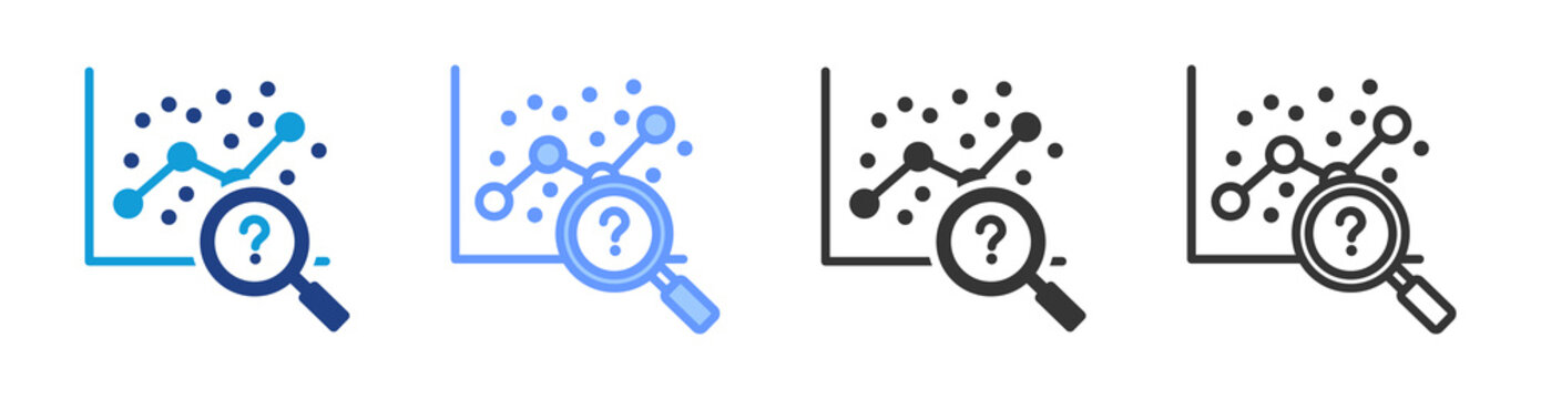 Correlation Analysis icon set multiple style collection