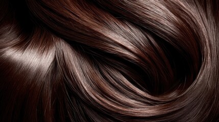 Naklejka premium Luxurious Brown Hair Texture: Smooth, Shiny, and Flowing Locks Perfect for Beauty, Fashion, and Haircare Imagery Showcasing Natural Hair Elegance and Softness