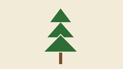 A stylized green pine tree against a plain background.