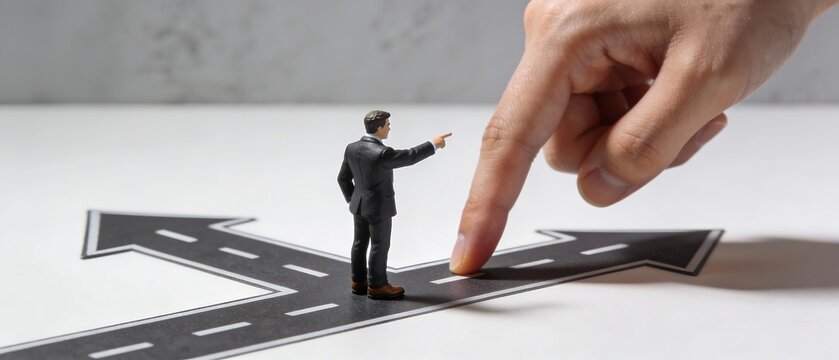 重要な選択を迫られるビジネスマンのクローズアップ