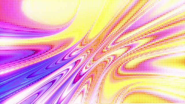 Abstract liquid wavy pattern motion background in psychedelic tie-dye inspired colors with big waves movement. Seamless looping visual for motion graphics, titles, VJ visuals, and social content.