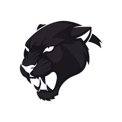 Obraz premium Black Panther Head Graphic Illustration.