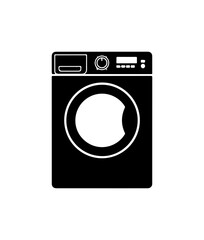 Modern Black Washing Machine Vector Icon