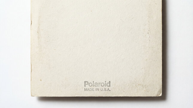 vintage polaroid back, made in usa, paper texture, retro