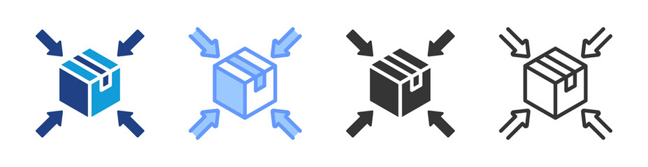 Obraz premium Centralized Distribution icon set multiple style collection