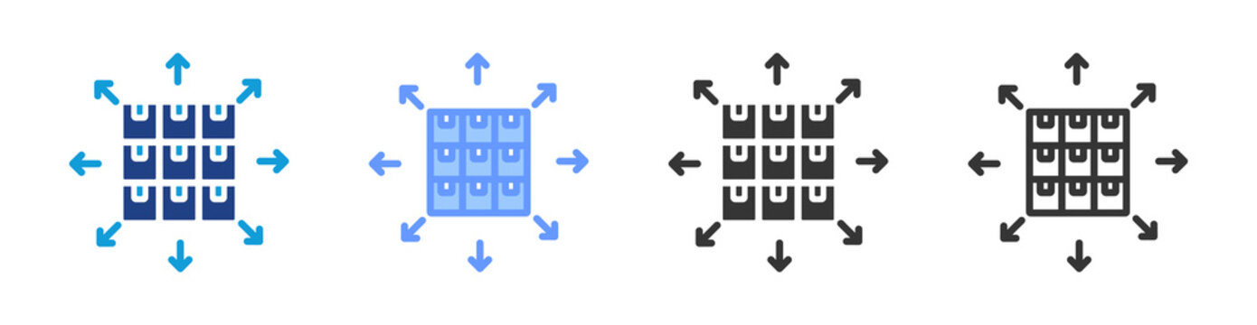Bulk Distribution  icon set multiple style collection