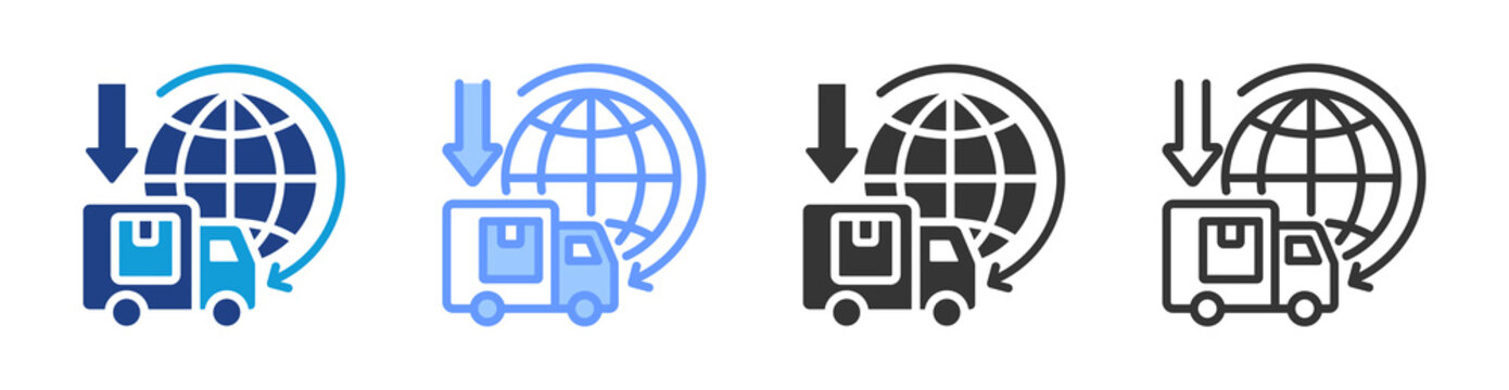 Import Distribution icon set multiple style collection
