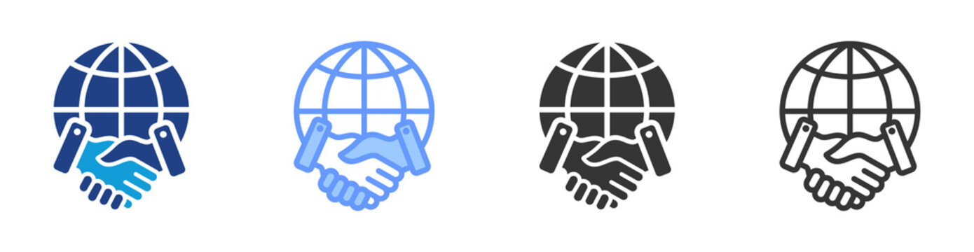 Distributor Agreement icon set multiple style collection